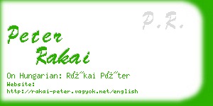 peter rakai business card